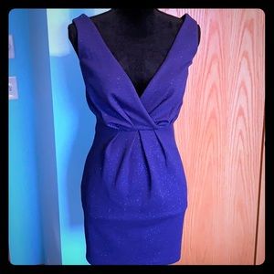 Dazzling fitted blue cocktail dress
